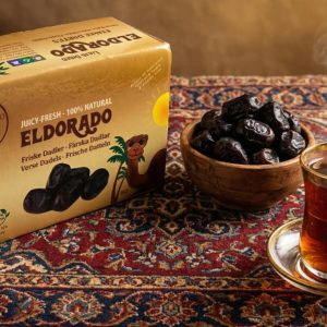 El Dorado Mazafati Dates 500 g gold retail box with dates and tea